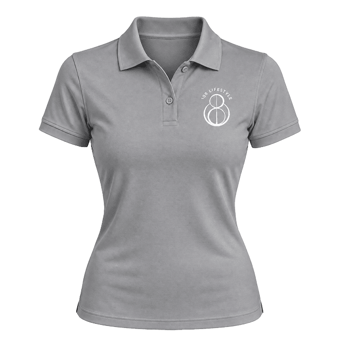 108 GRAY POLO SHIRT + WHITE LOGO