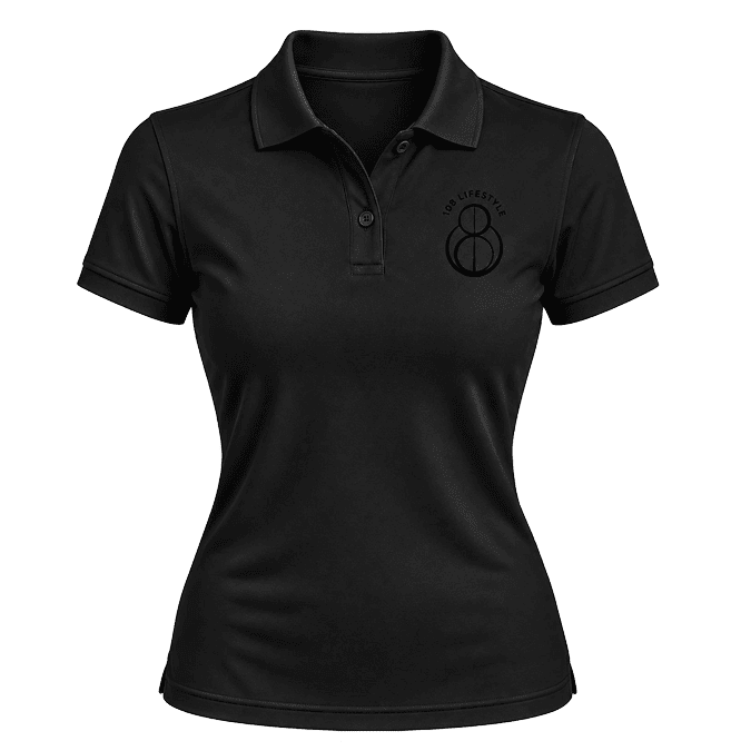 108 BLACK POLO SHIRT + BLACK LOGO