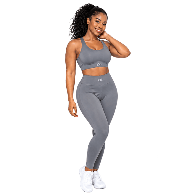 GRAY FASHION BRA & GRAY LEGGINGS