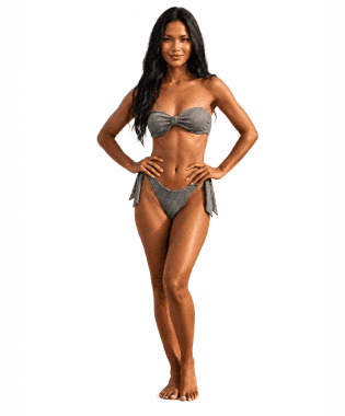 GRAY KNOTTED BIKINI SET