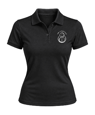 108 BLACK POLO SHIRT + White LOGO