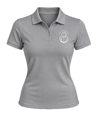 108 GRAY POLO SHIRT + WHITE LOGO