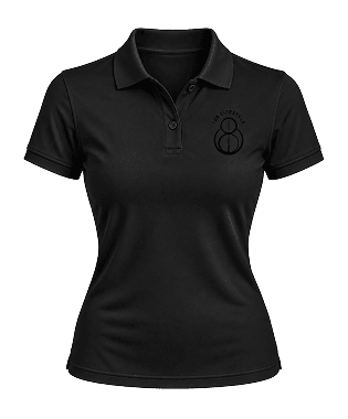 108 BLACK POLO SHIRT + BLACK LOGO