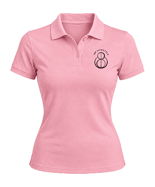 108 PINK POLO SHIRT + BLACK LOGO