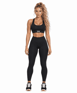 BLACK FASHION BRA & BLACK LEGGINGS
