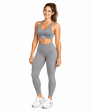 GRAY FASHION BRA & GRAY LEGGINGS