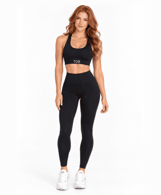 BLACK FASHION BRA & BLACK LEGGINGS
