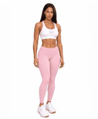 WHITE FASHION BRA & PINK LEGGINGS